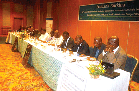 Les membres du Conseil d’administration de Ecobank Burkina ont examiné les rapports de l’exercice 2014 des commissaires au compte. (D.R)